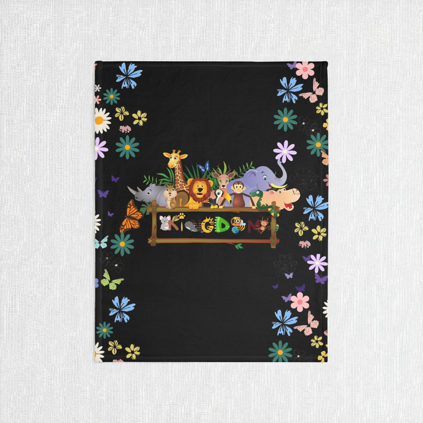 Soft Animals and Nature Themed Velveteen Microfiber Blanket, Cozy Gift for Kids