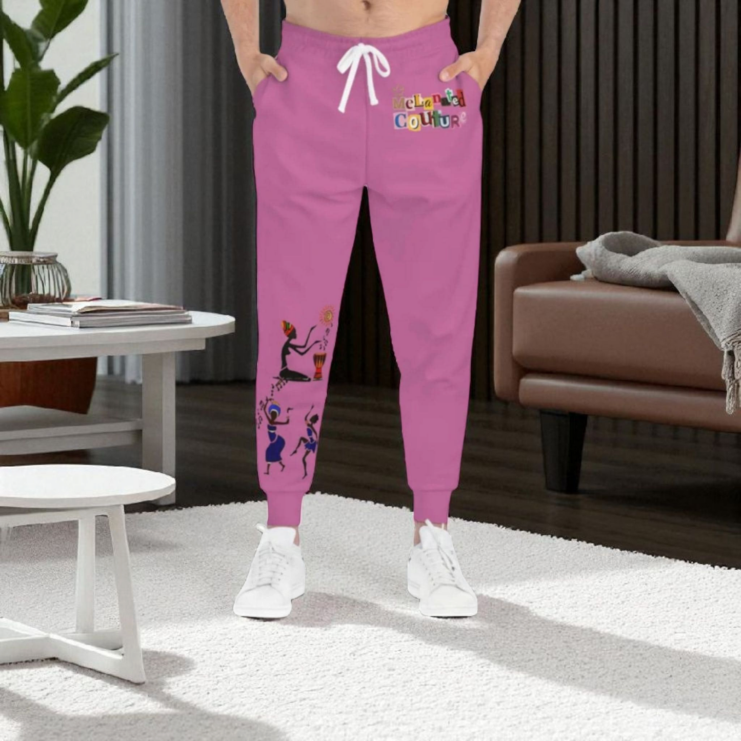 Afro Music Graphic Art Unisex Athletic Joggers, Running Leggings, Dance Pants