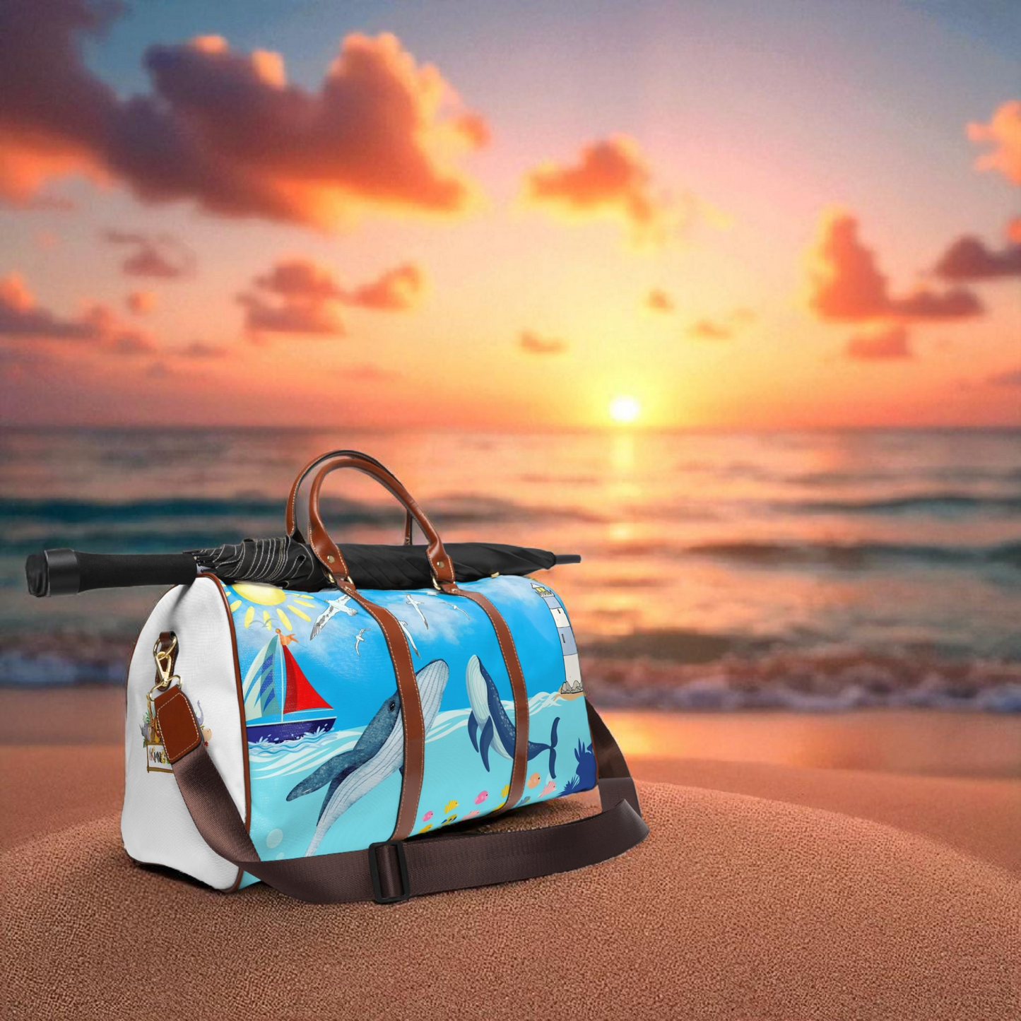 Whale Watching Waterproof Travel Bag - Stylish Beach Duffel for Adventures
