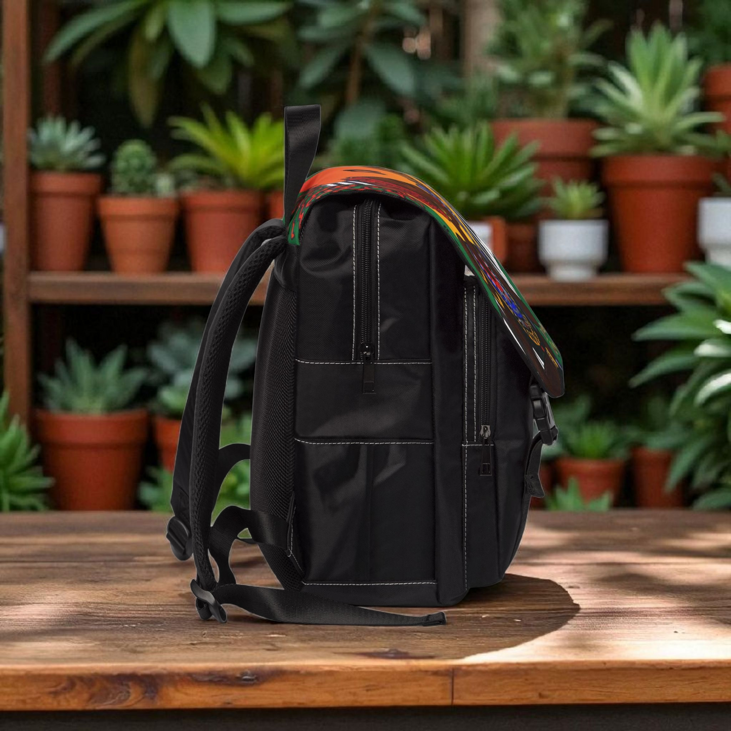 Afro Singer, Music-Inspired Unisex Shoulder Backpack - Stylish & Functional