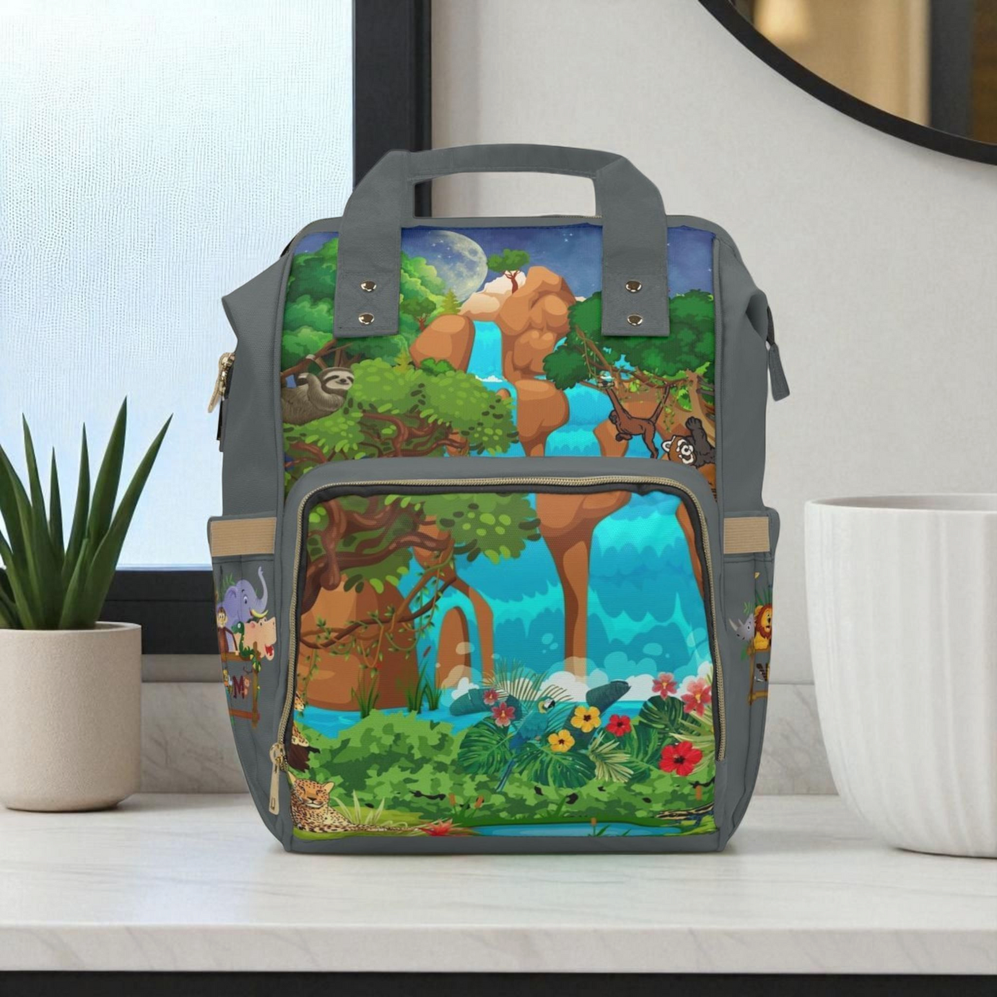 Adventurous Jungle Diaper Backpack for Parents