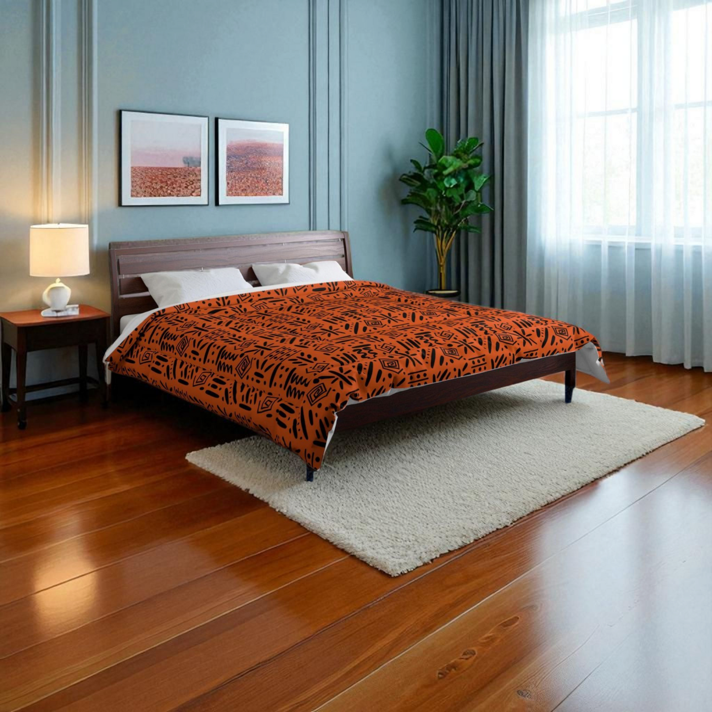 Boho Comforter, Aztec Pattern Bedding, Cozy Home Decor, Tribal Print Duvet Cover