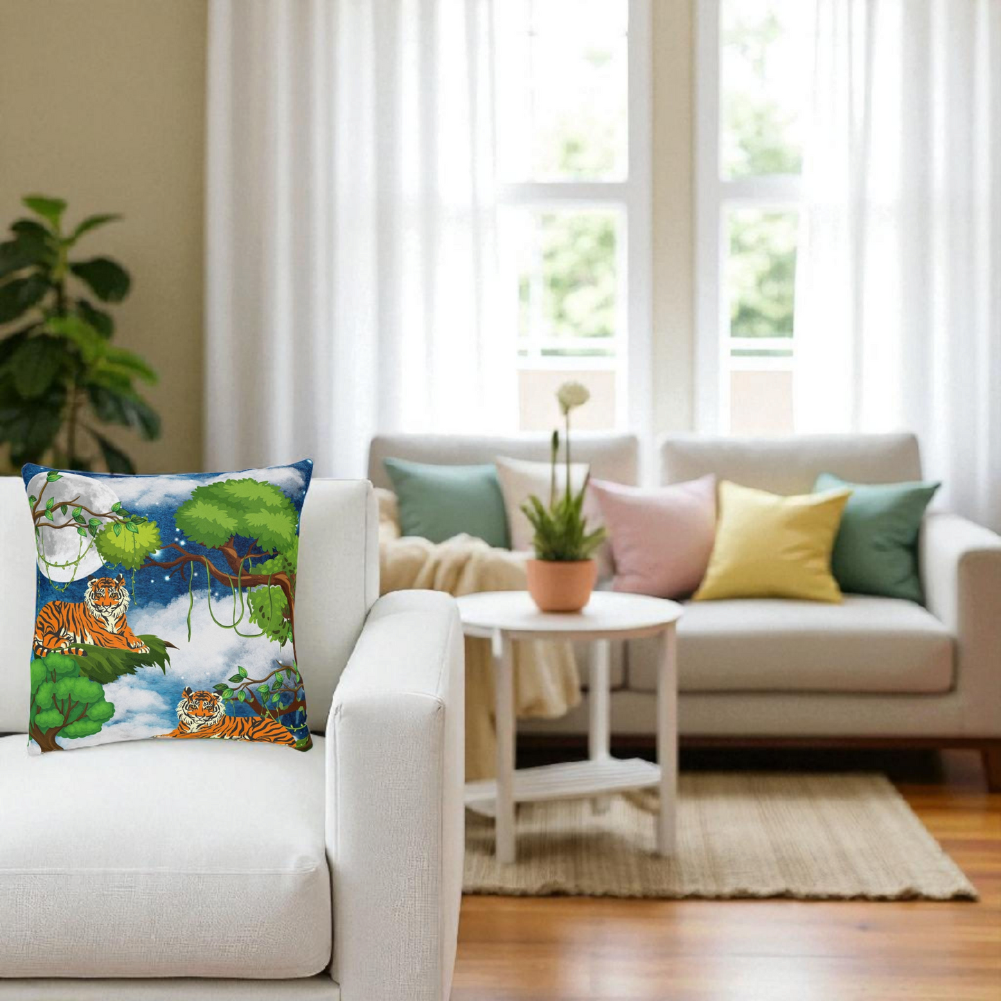 Cozy Tiger Jungle Square Pillow - Perfect for Nature Lovers