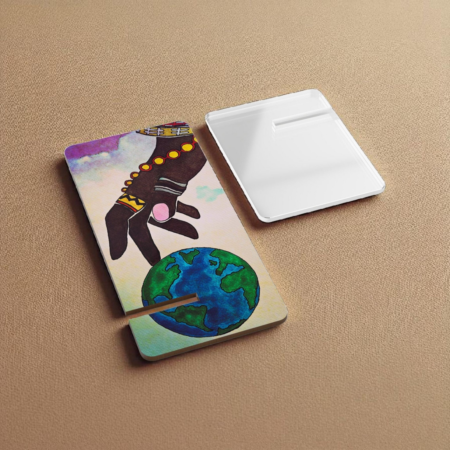 Galactic Art Mobile Display Stand for Smartphones - Hand Designed, Functional Art Piece