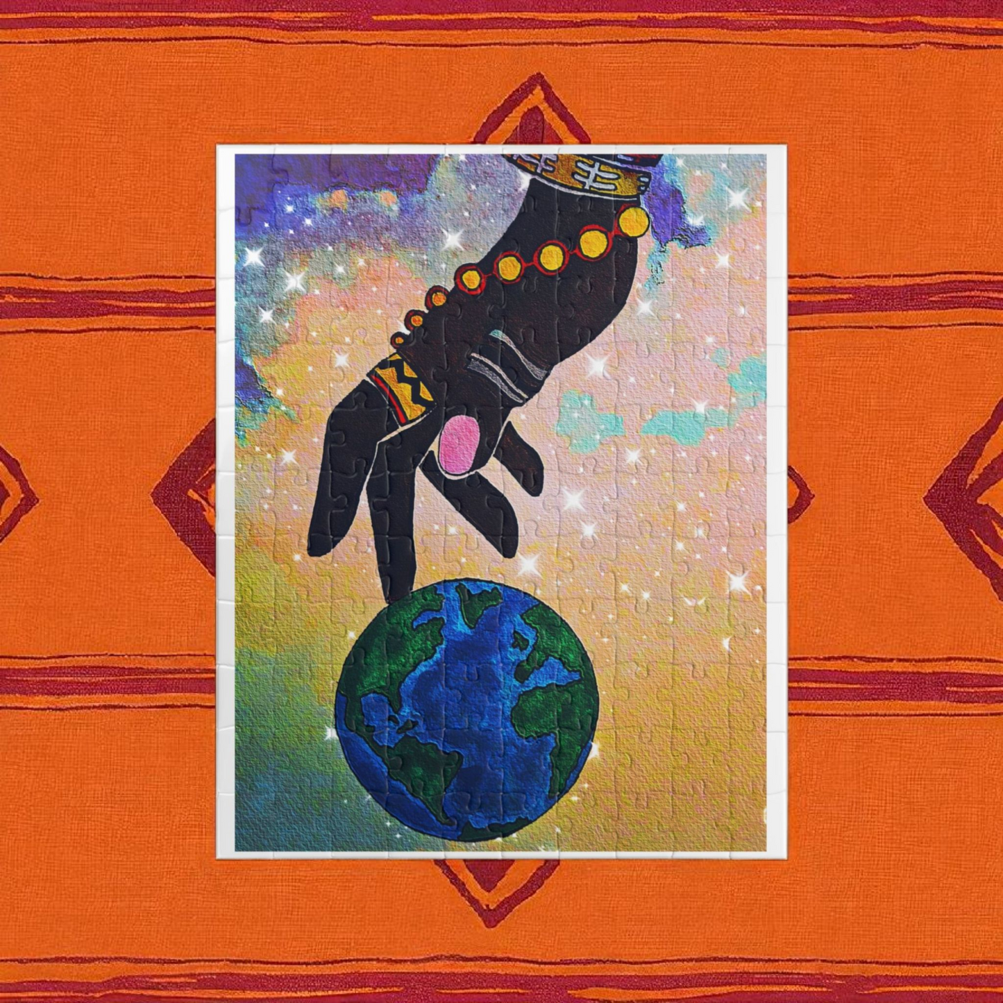 Earth Hand Illustration Puzzle - 110 to 1014 Pieces, Vibrant World Artwork