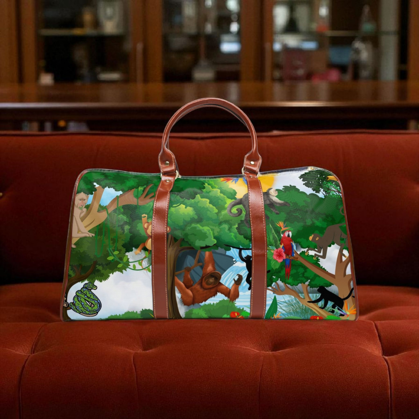 Vibrant Jungle Waterproof Travel Bag - Eco-Friendly Adventure Tote