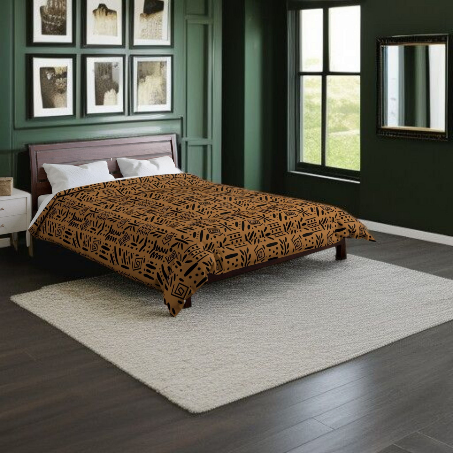 Boho Comforter, Aztec Pattern Bedding, Cozy Home Decor, Tribal Print Duvet Cover