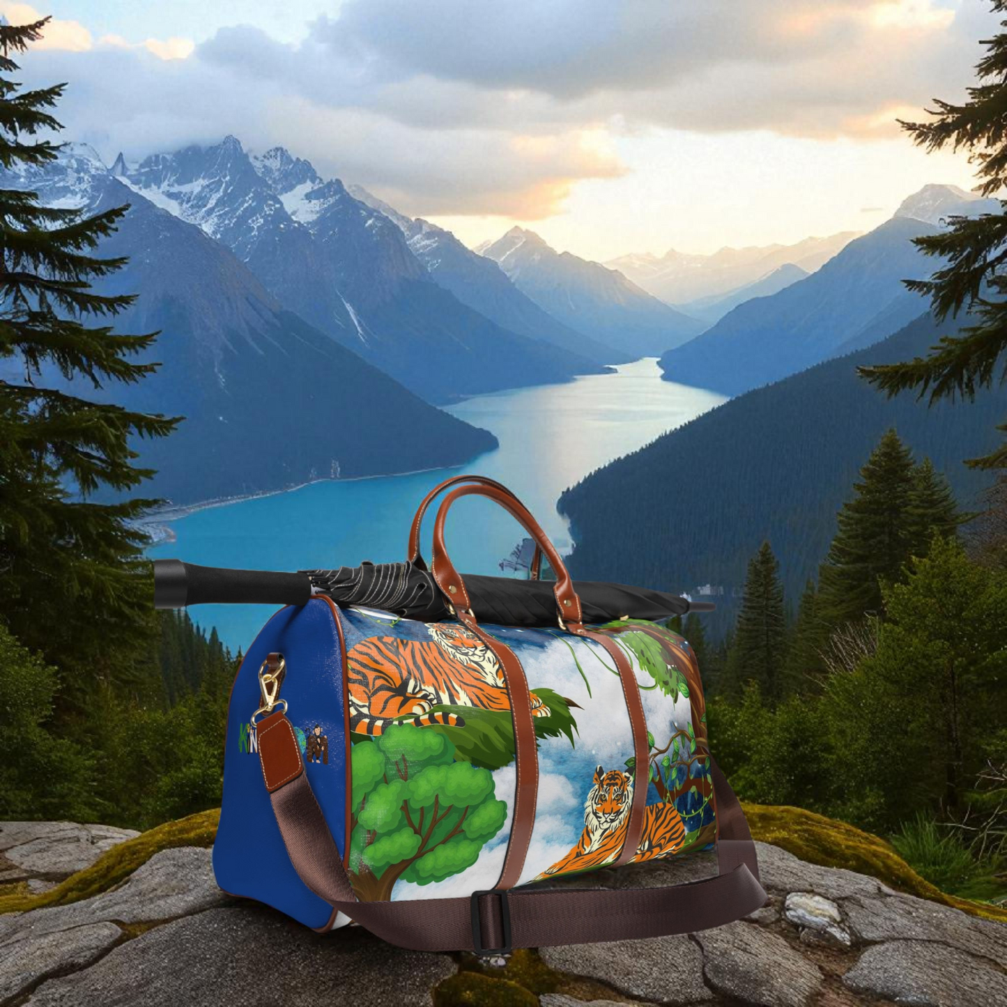 Wildlife Waterproof Travel Bag - Artistic Tiger Design for Adventurers