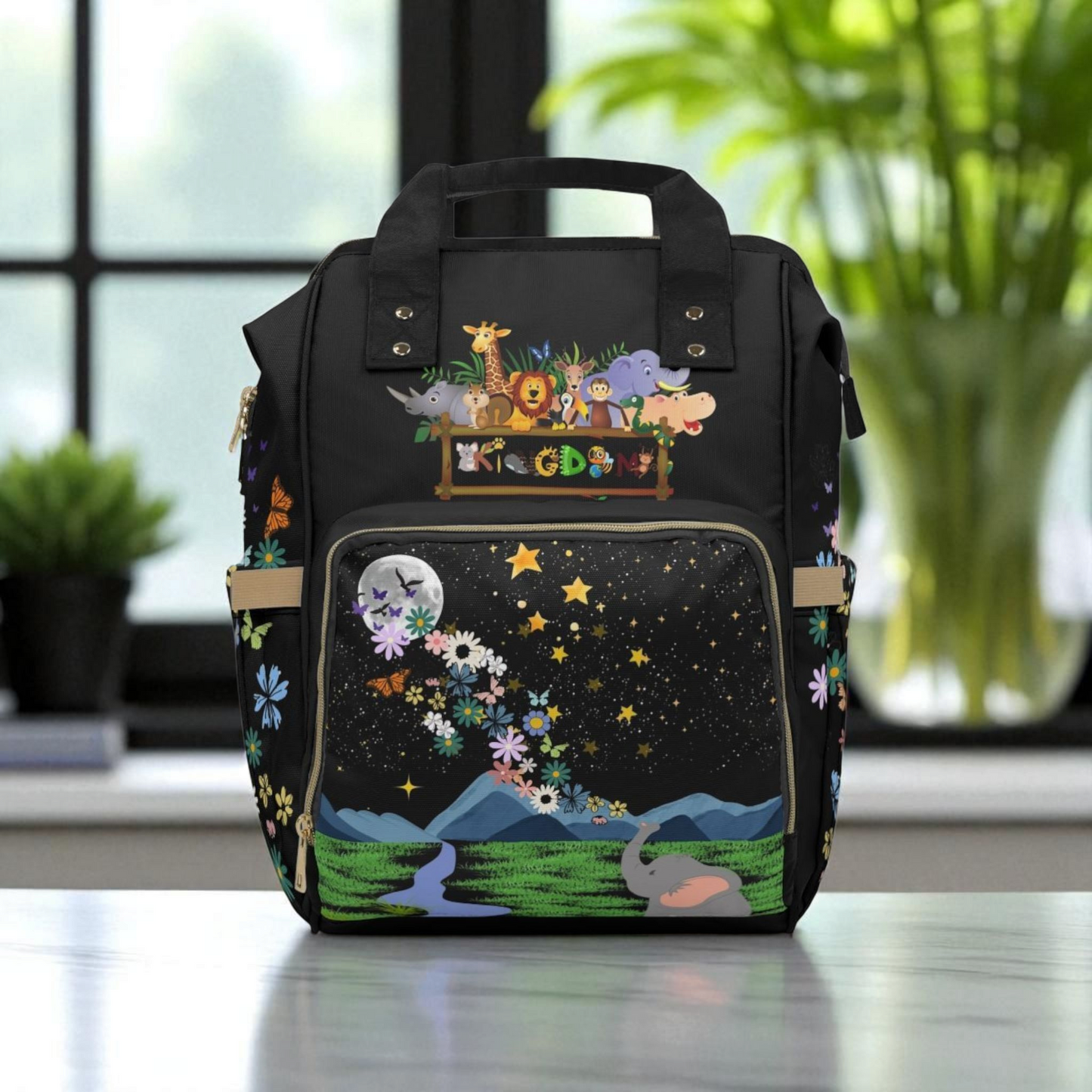 Whimsical Animal-Themed Multifunctional Diaper Backpack - Perfect for Parents on the Go!