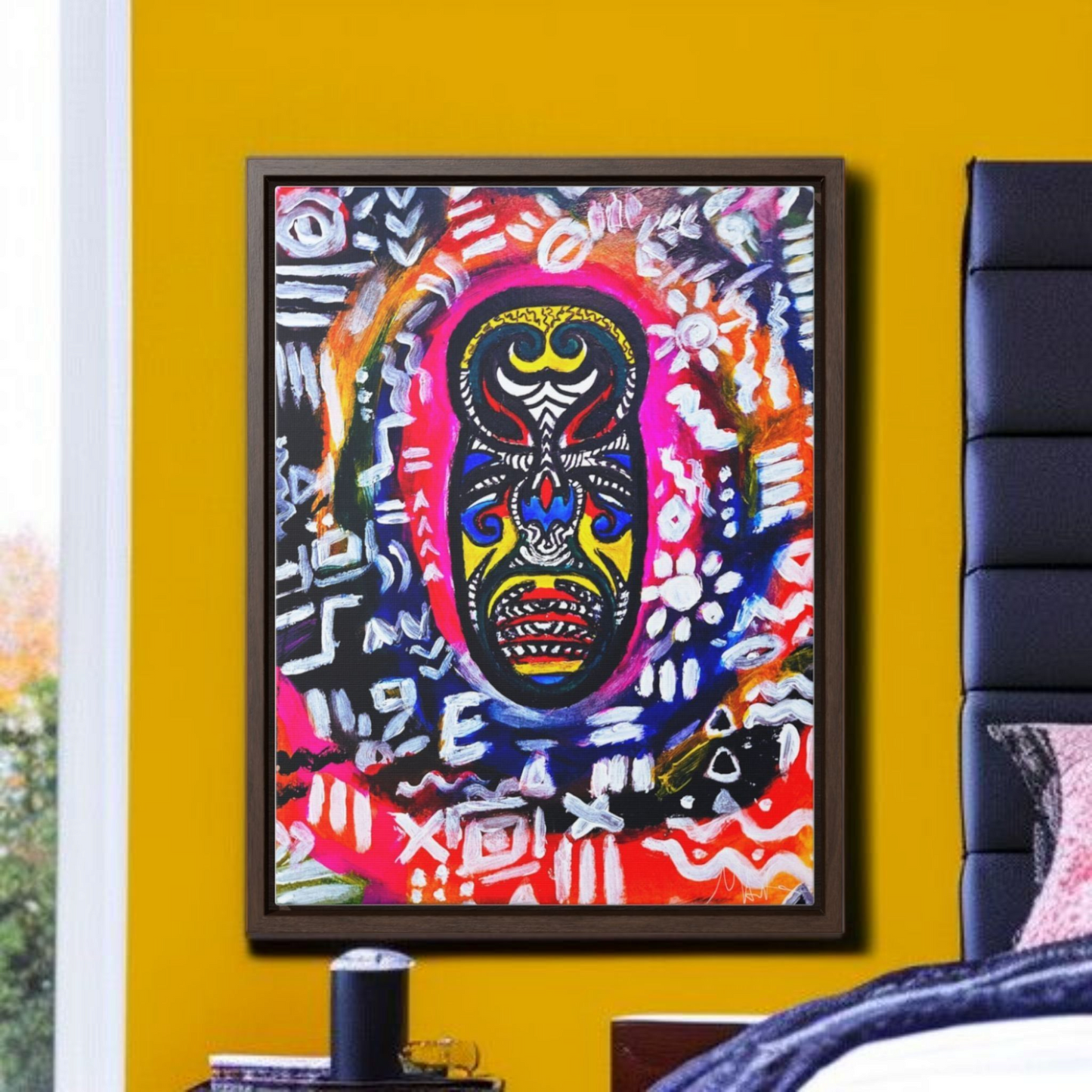 Beautiful Tribal Mask Canvas Art, Multiple Sizes Vertical Frame, Perfect Wall Decor