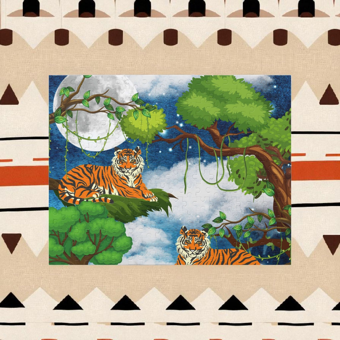 Tropical Tiger Puzzle - 120, 252 & 500-Piece Options | Jungle Wildlife Art