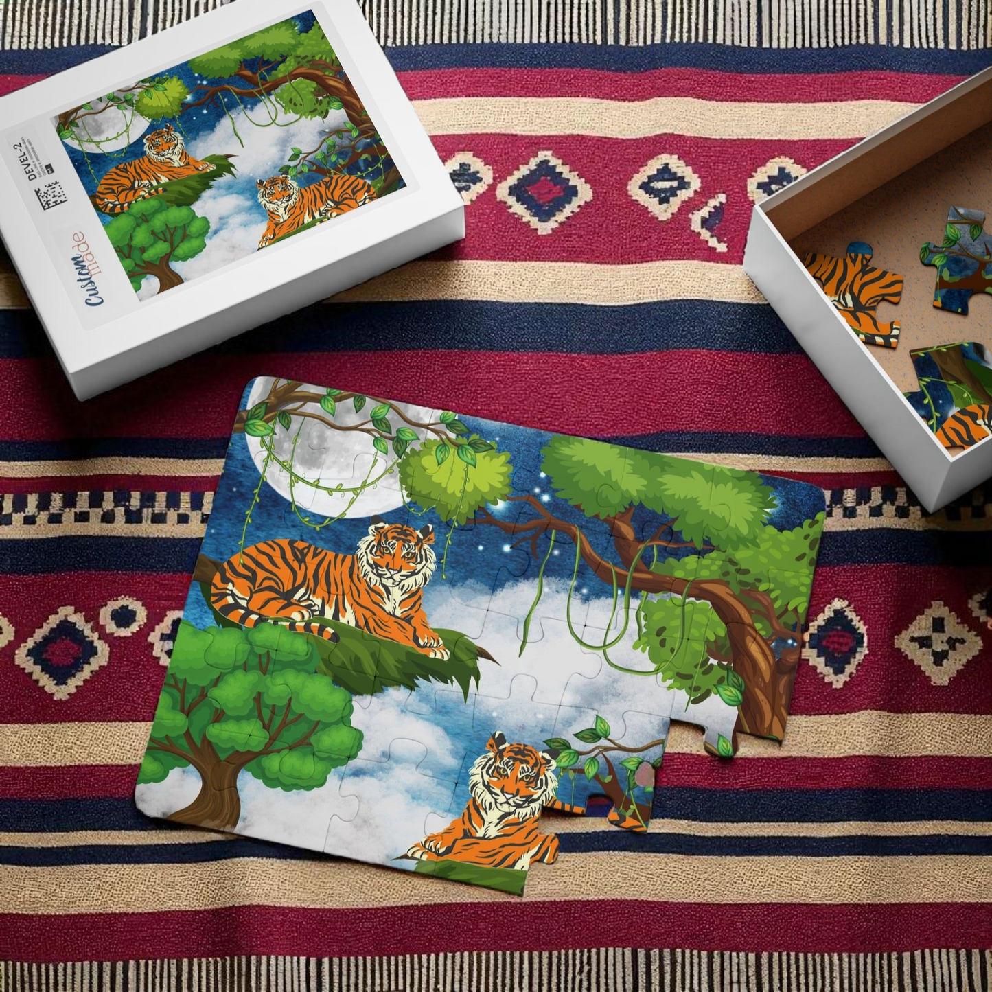 Kids' Puzzle, 30-Piece - Jungle Animal Tiger Puzzle, Fun Educational Toy, Preschool Gift