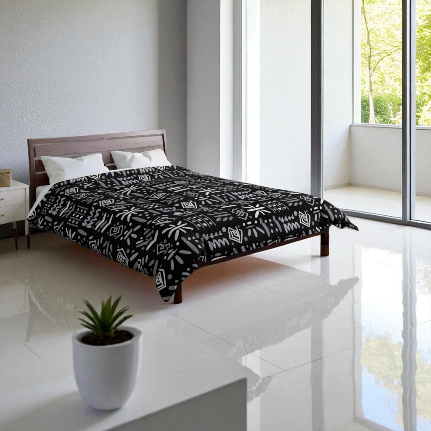 Tribal Comforter, Boho Duvet Cover, Aztec Bedspread, Ethnic Bedding Comforter