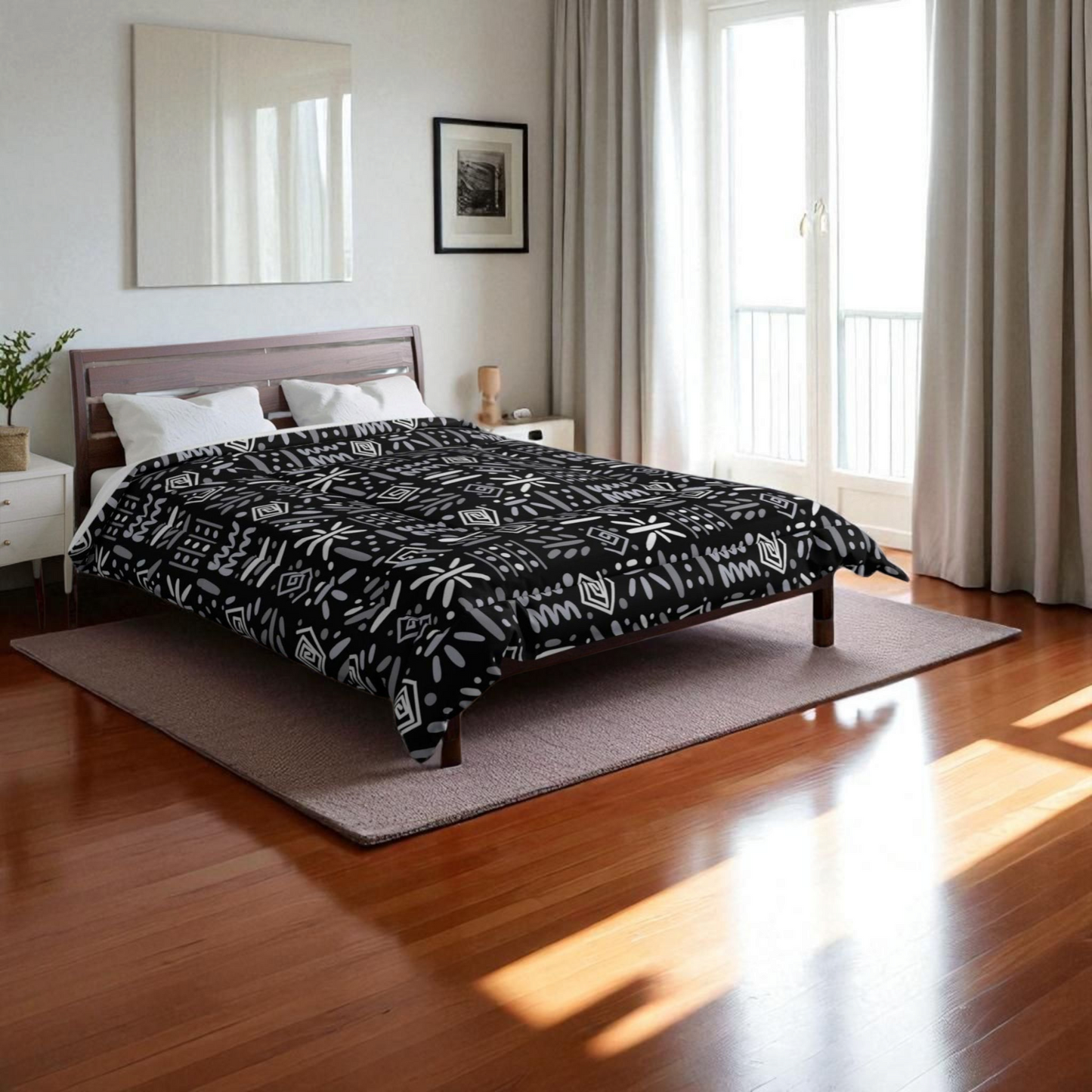 Tribal Comforter, Boho Duvet Cover, Aztec Bedspread, Ethnic Bedding Comforter