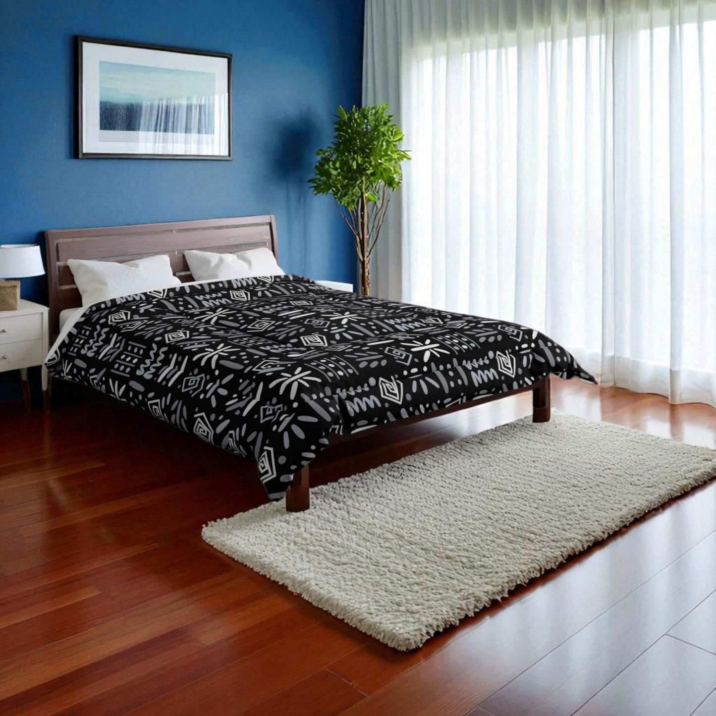 Tribal Comforter, Boho Duvet Cover, Aztec Bedspread, Ethnic Bedding Comforter