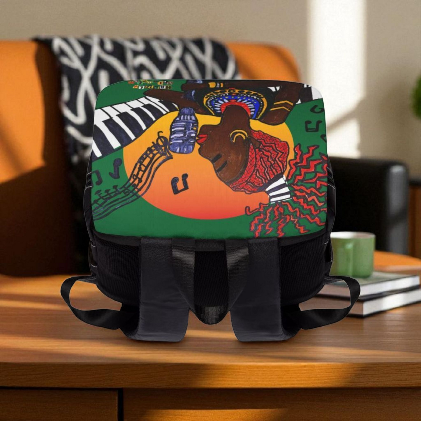 Jazz Singer, Music-Inspired Unisex Shoulder Backpack - Stylish & Functional