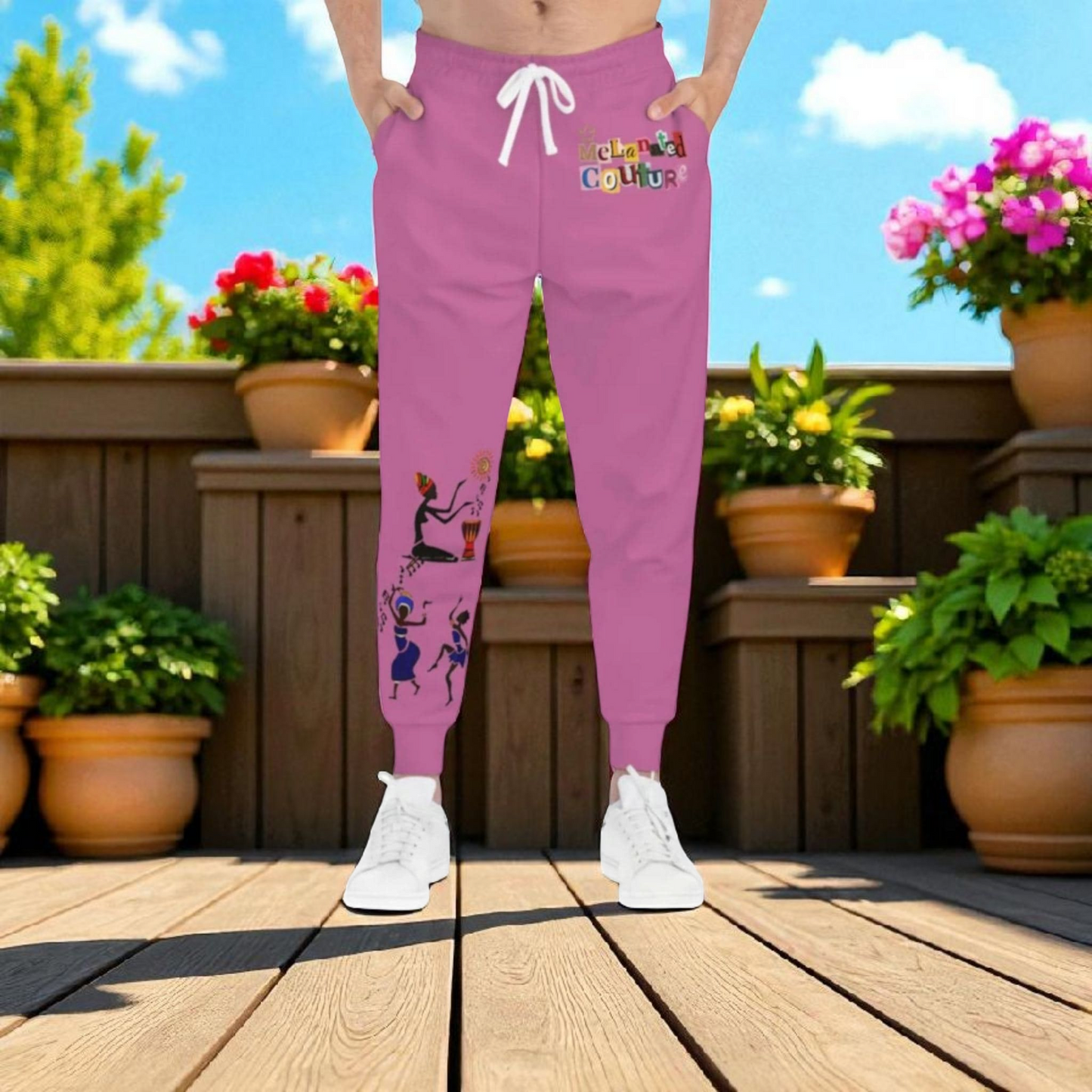 Afro Music Graphic Art Unisex Athletic Joggers, Running Leggings, Dance Pants