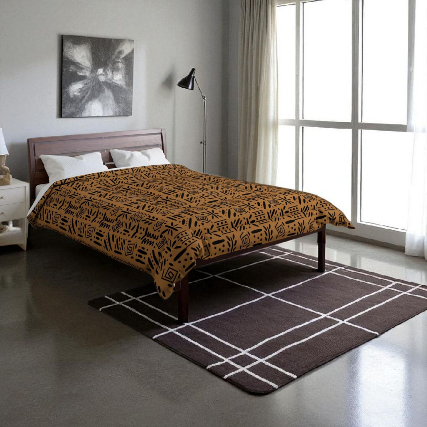 Boho Comforter, Aztec Pattern Bedding, Cozy Home Decor, Tribal Print Duvet Cover