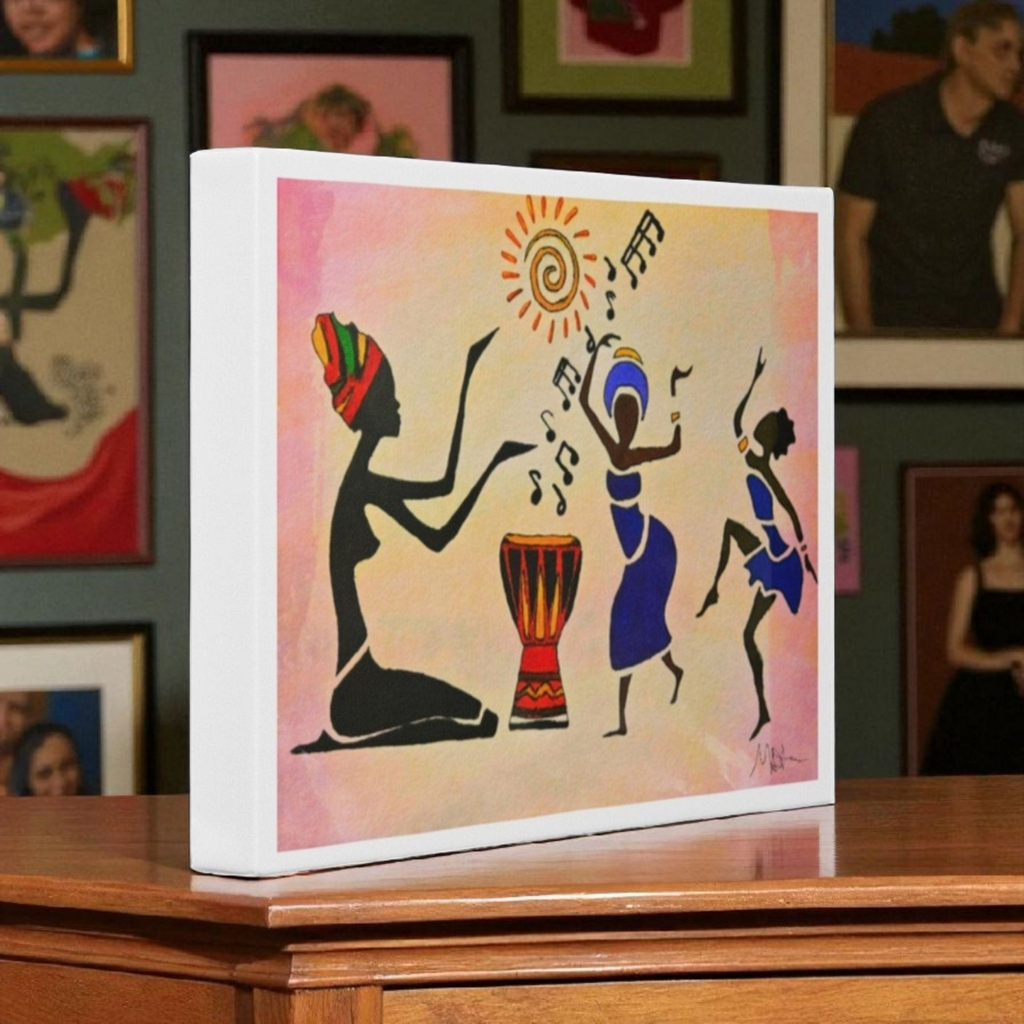 Original Hand Drawn Tribal Music Wall Art, Unique Ethnic Illustration