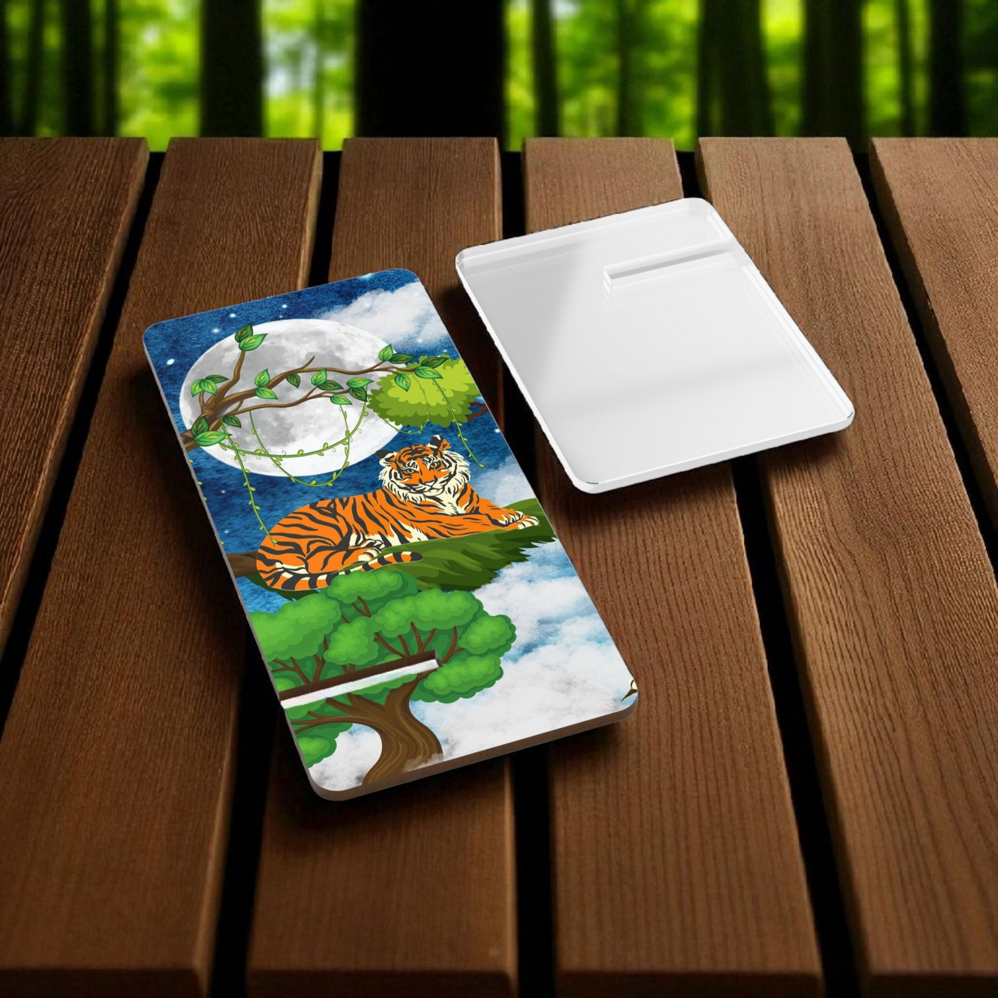 Tiger Moon Phone Stand — Decorative Mobile Display Holder for Smartphones