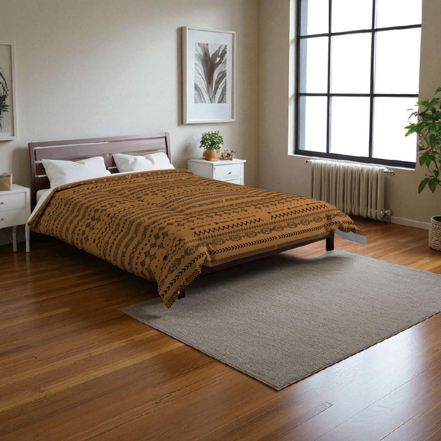 Boho Comforter, Aztec Pattern Bedding, Cozy Home Decor, Tribal Print Duvet