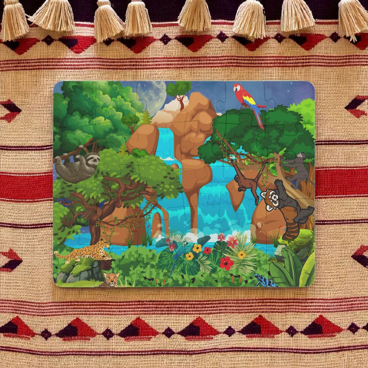 Kids' Puzzle, 30-Piece - Monkeys Animal in Jungle Educational Toy Game for Children