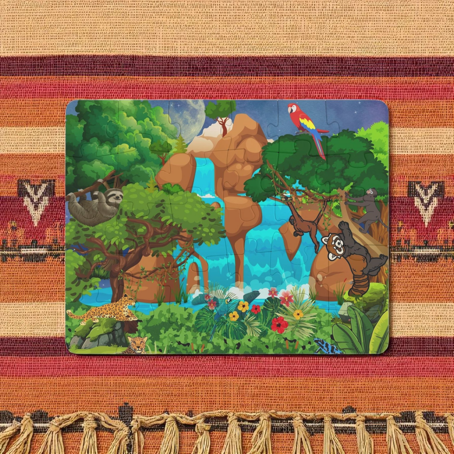 Kids' Puzzle, 30-Piece - Monkeys Animal in Jungle Educational Toy Game for Children