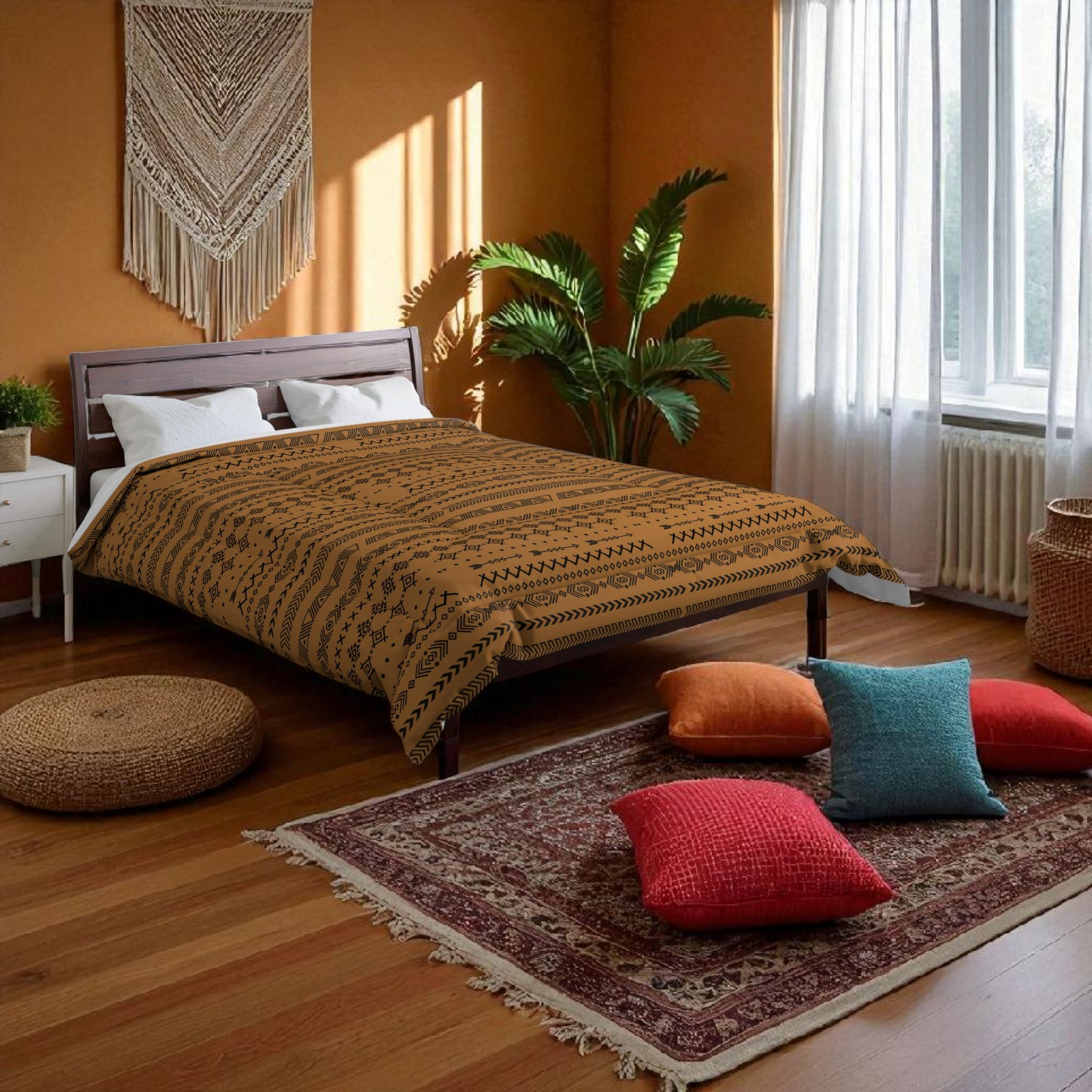 Boho Comforter, Aztec Pattern Bedding, Cozy Home Decor, Tribal Print Duvet