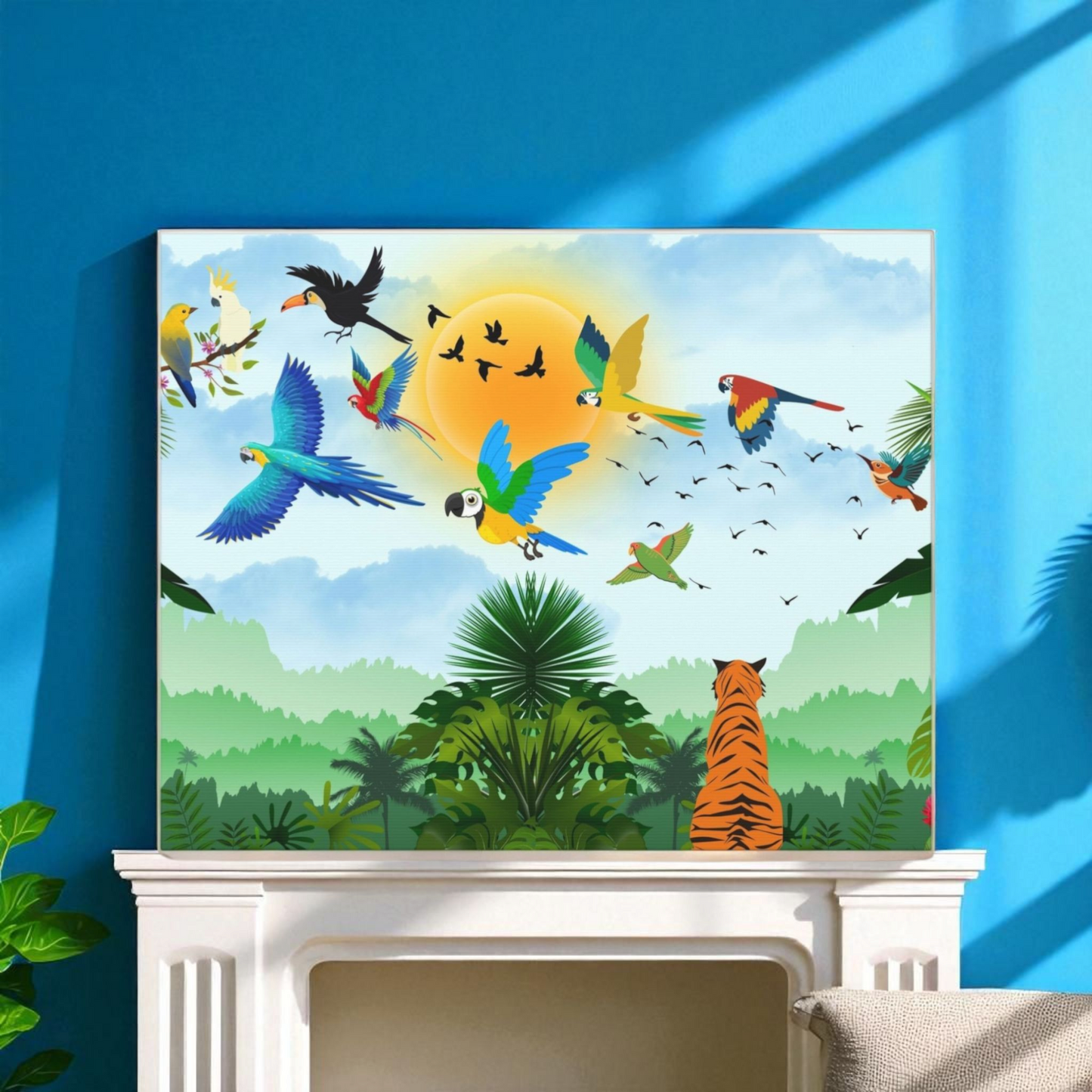 Tropical Bird Canvas, Rainforest, Wild Life Wall Art, Home Decor, Gallery Wrap
