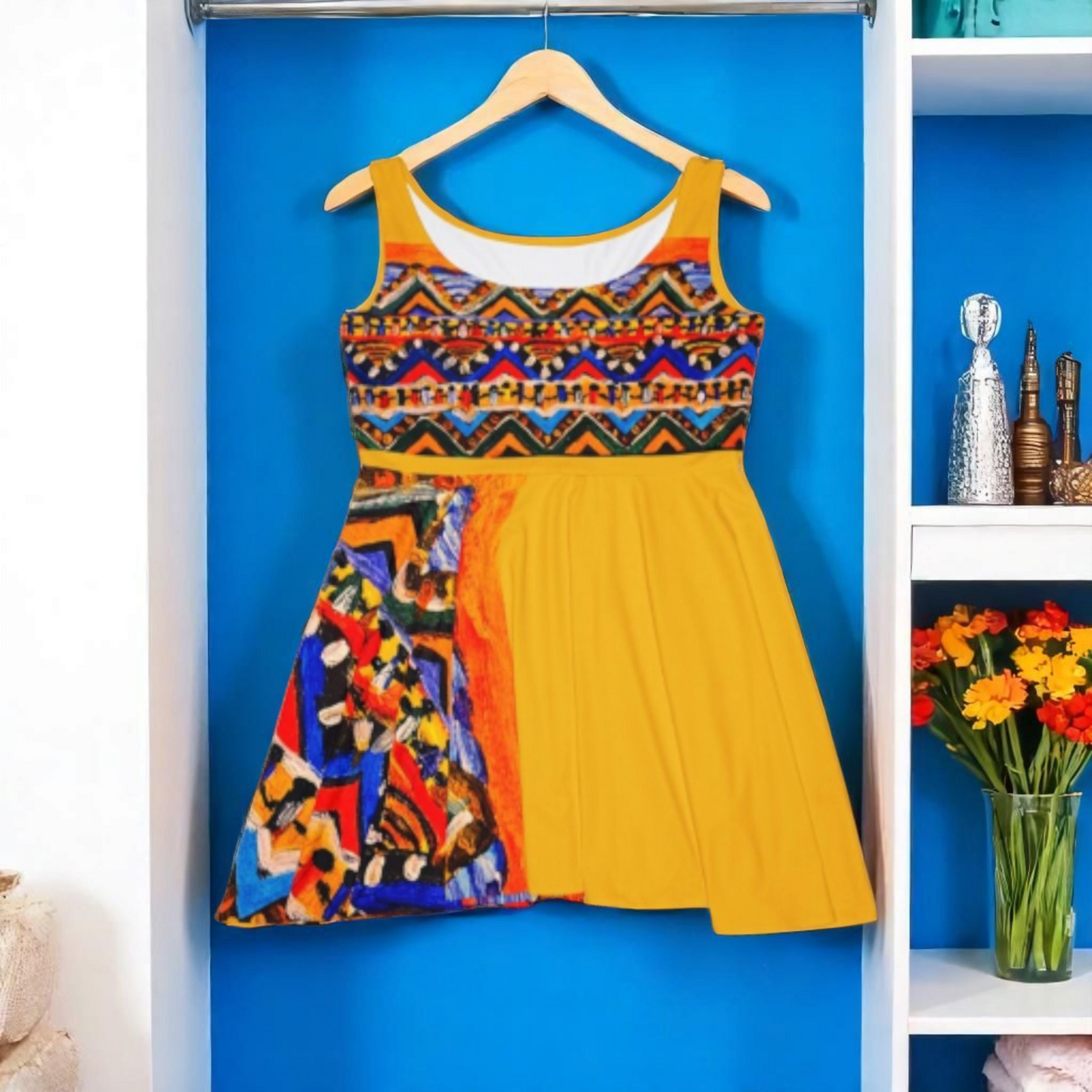 Handcrafted Tribal Textile Women's Skater Dress - Unique & Versatile Fashion for Everyday Wear