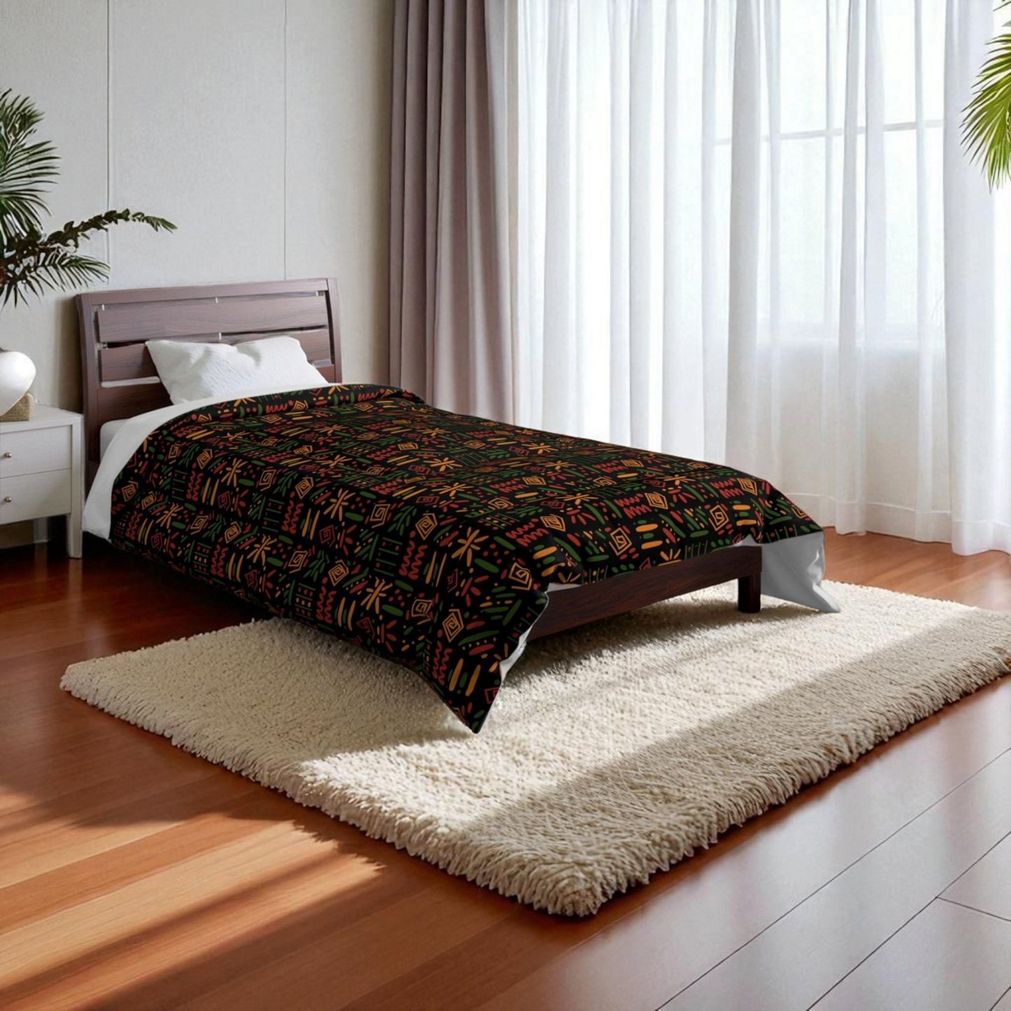 Boho Comforter, Aztec Pattern Bedding, Cozy Home Decor, Tribal Print Duvet Cover