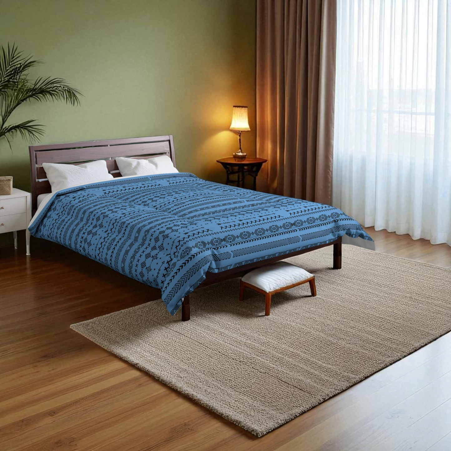 Boho Geometric Comforter, Cozy Blanket for Home Decor, Boho Style Bedding