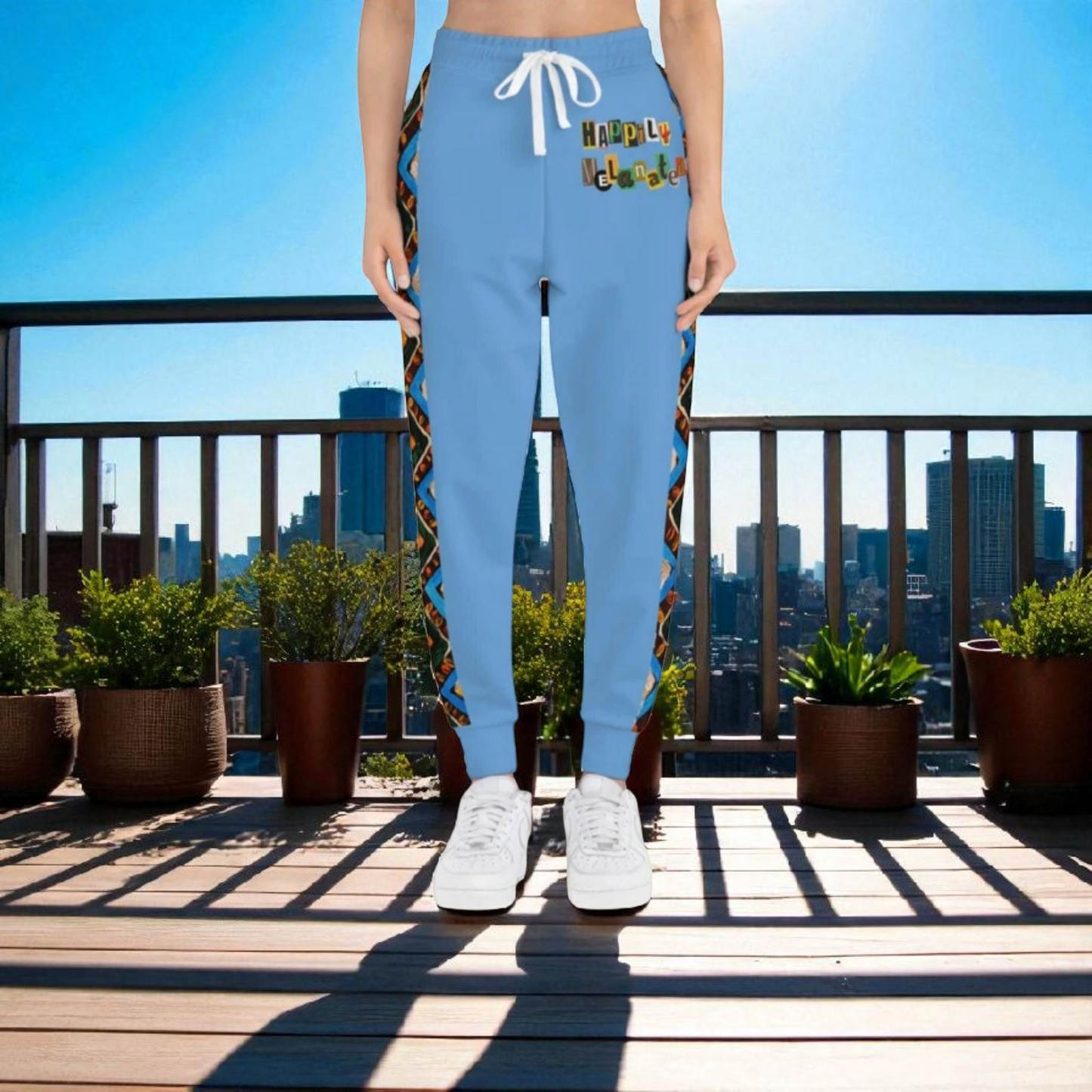 Handcrafted Aztec Pattern Unisex Athletic Joggers, Comfy Aztec Workout Pants, Boho Lounge Joggers