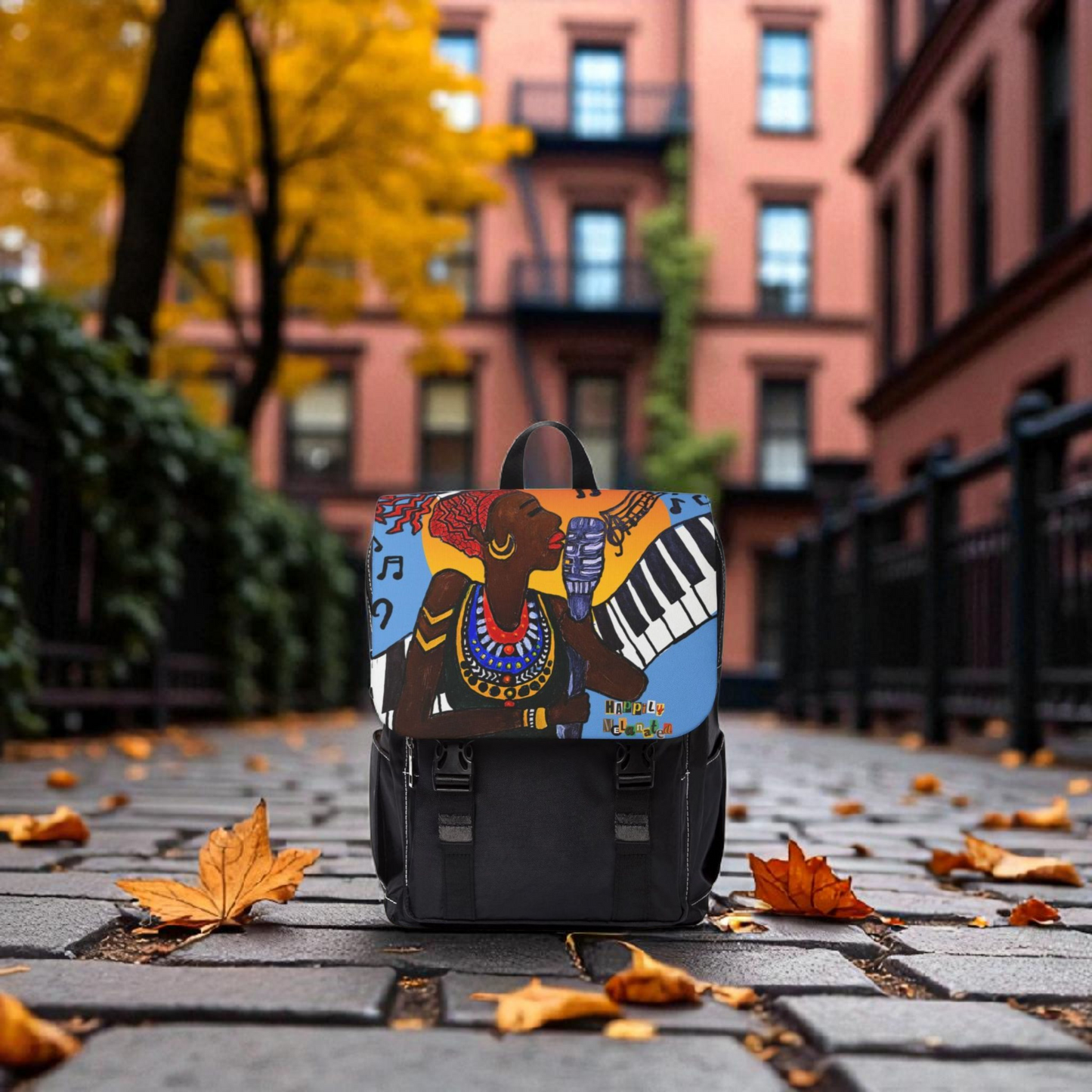 Afro Singer, Jazz Music-Inspired Unisex Shoulder Backpack - Stylish & Functional