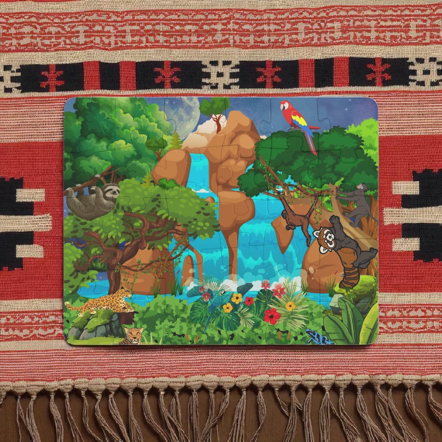 Kids' Puzzle, 30-Piece - Monkeys Animal in Jungle Educational Toy Game for Children