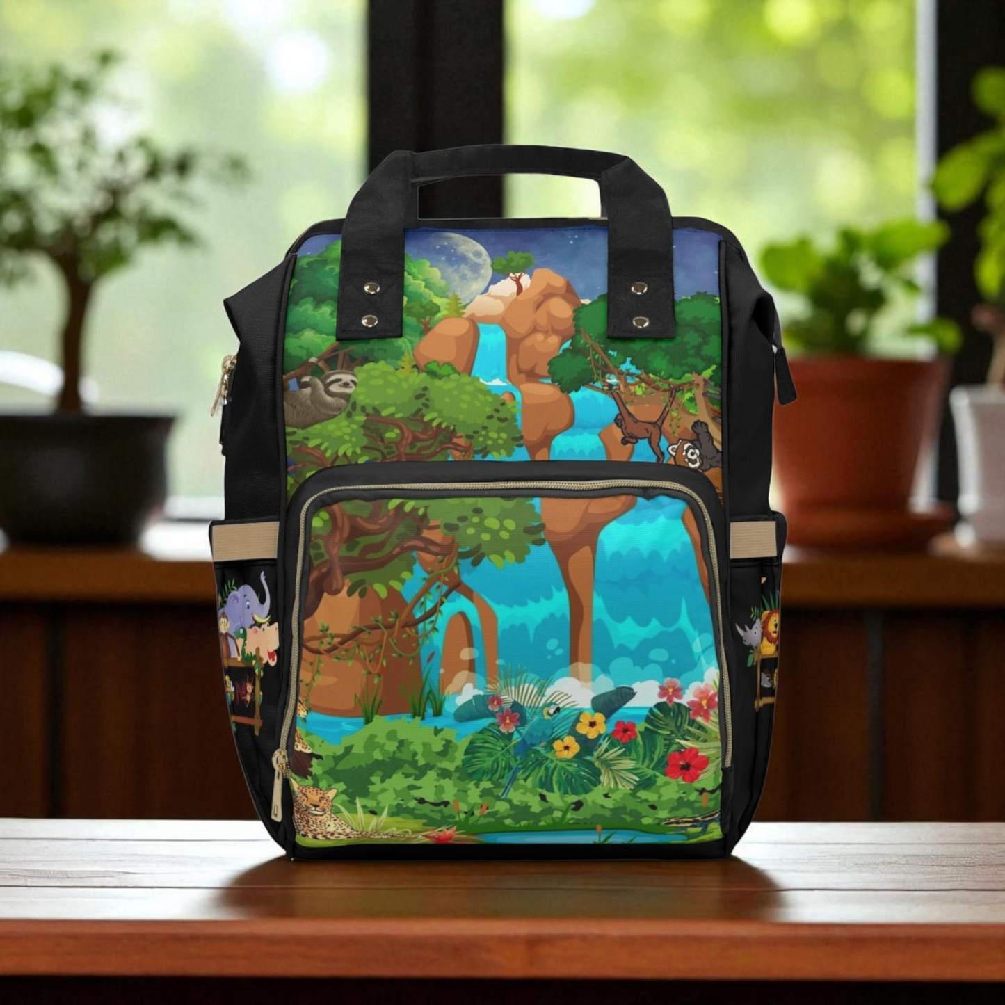 Adventurous Jungle Diaper Backpack for Parents