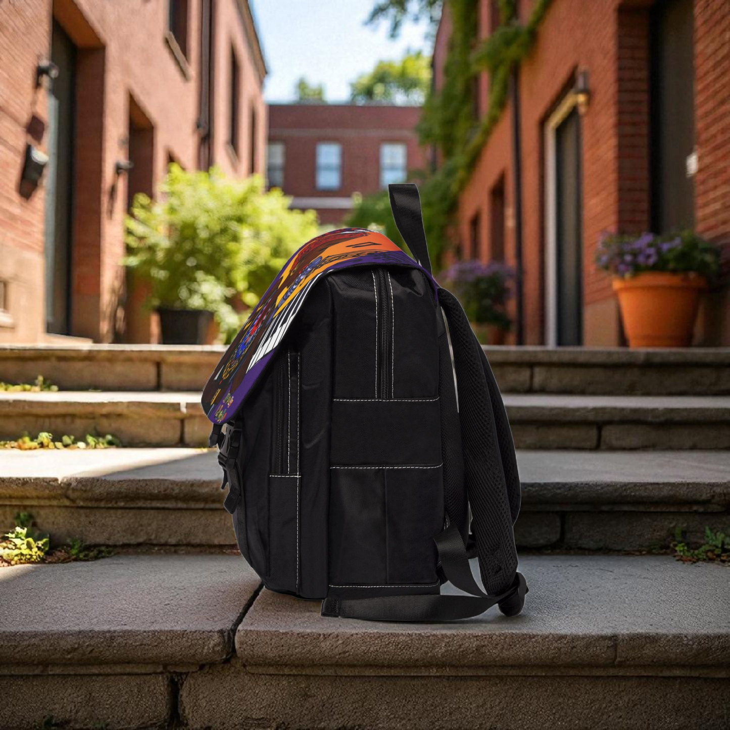 Afro Singer, Music-Inspired Unisex Shoulder Backpack - Stylish & Functional
