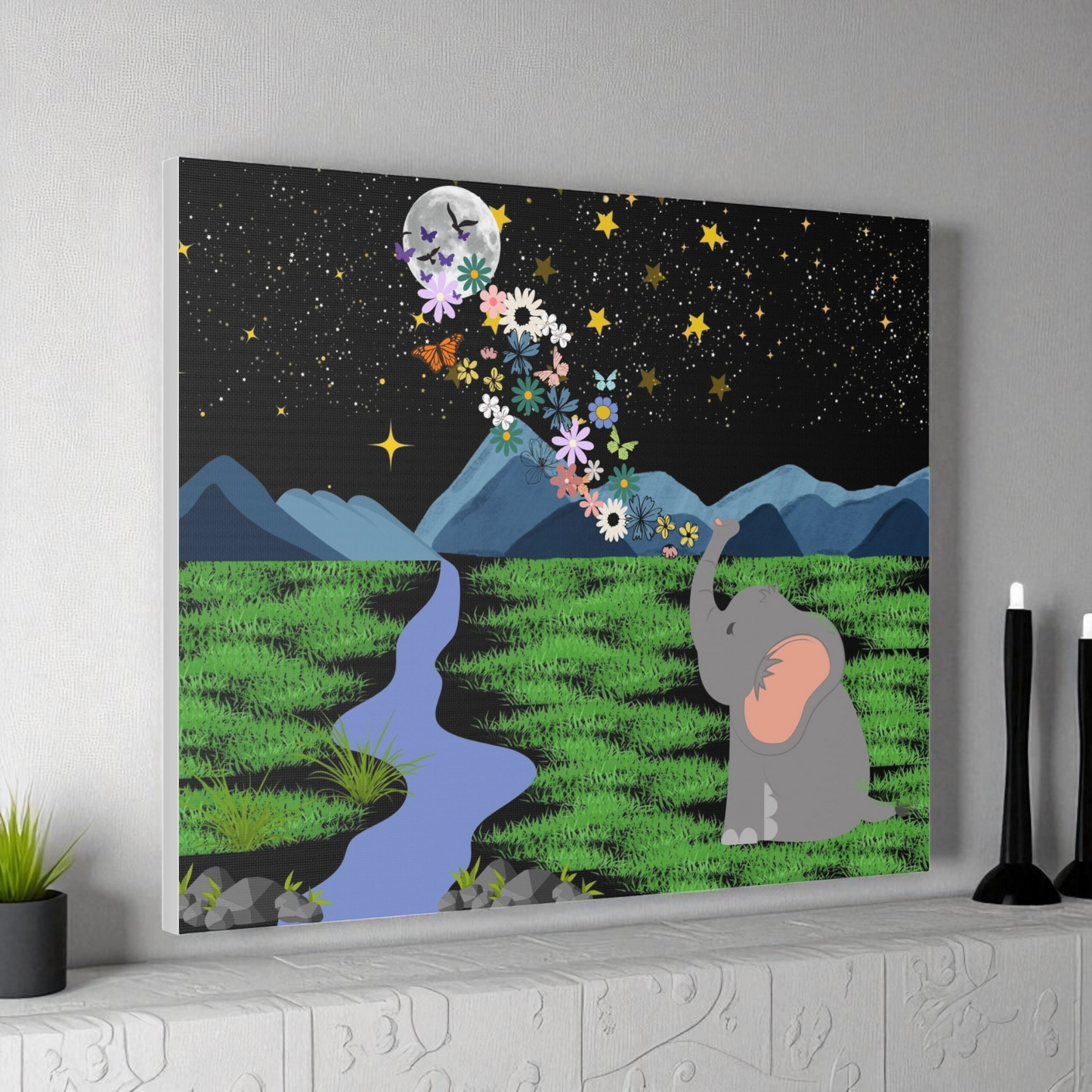 Elephant Canvas Wall Art - Canvas Gallery Wraps, Elephant Artwork, Wildlife Decor