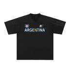Argentina Flag Themed Graphic Mesh V-Neck Soccer Jersey ODMPOD