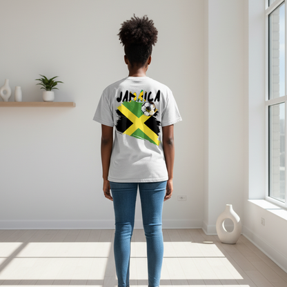 Jamaican Flag Themed Unisex Graphic Vintage Wash Cotton T-Shirt