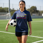 Venezuela Flag Themed Unisex Oversized Mesh V-Neck Soccer Jersey