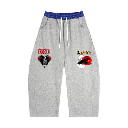 Plaid Waistband Barrel Sweatpants