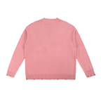 Foodie Themed Graphic Vintage Washed Hand-Frayed Sweater