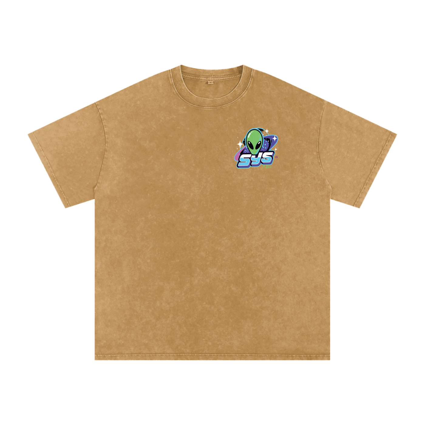 Graphic Alien Art Unisex Snow Washed Oversized Cotton T-Shirt