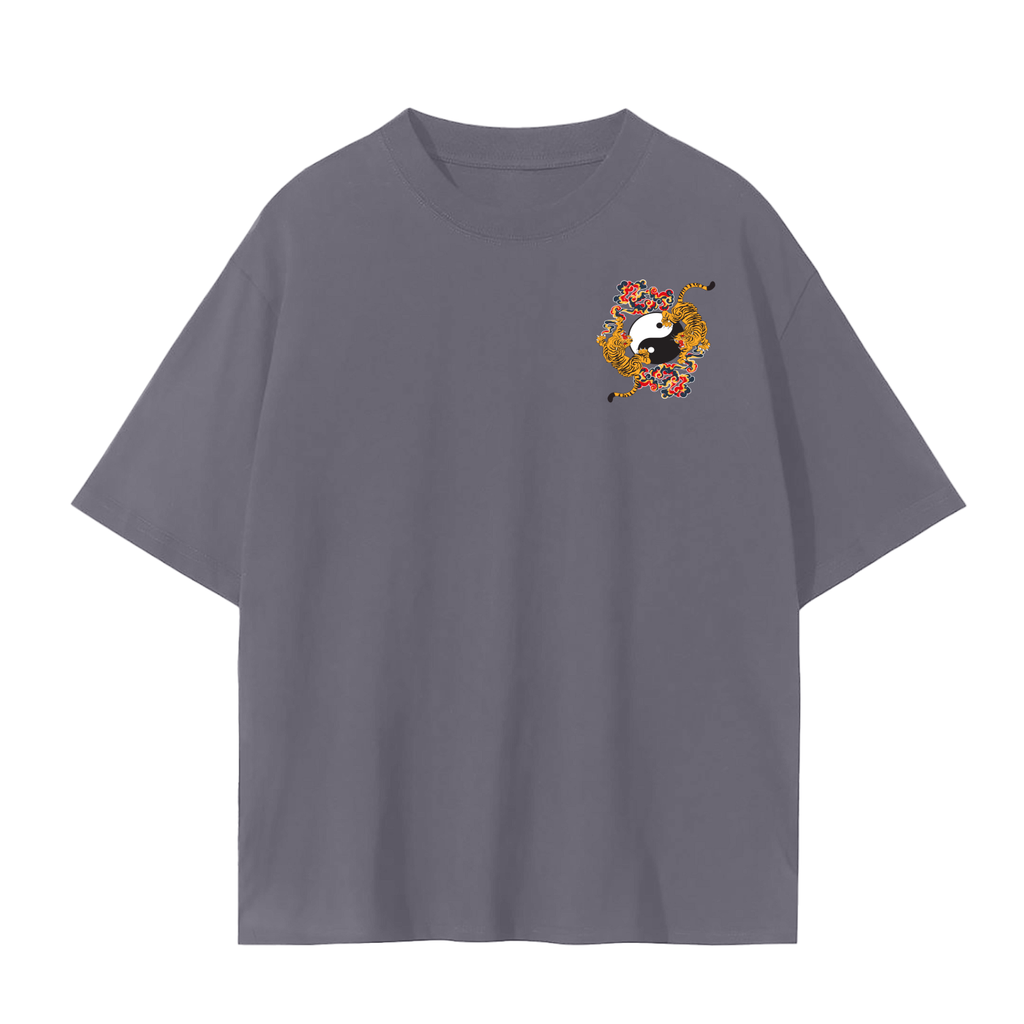 Ying and Yang Graphic Tiger Unisex Seamless Unisex T-Shirt