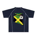 Jamaican Pride &  Flag Themed Shadow Stripe Collared Unisex Soccer Jersey