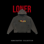 Unisex Samurai Menpo Graphic Vintage Washed Frayed-Hem Hoodie ODMPOD