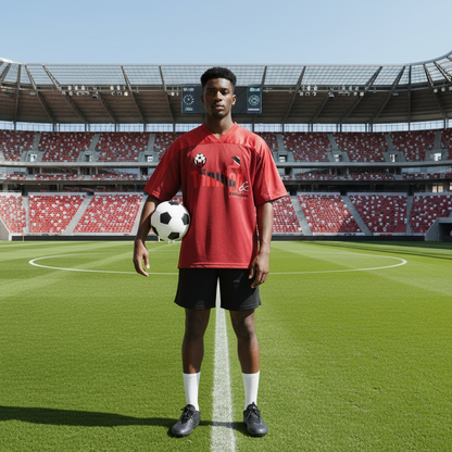 Trinidad Flag Themed Unisex Oversized Mesh V-Neck Graphic Soccer Jersey