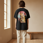 Graphic Japanese Tiger Art Snow Washed Oversized Cotton Unisex T-Shirt