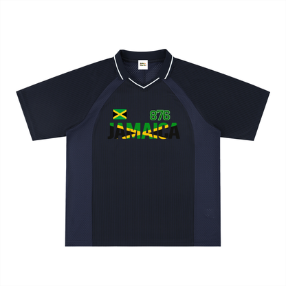 Jamaican Pride Themed Graphic V-Neck Unisex Soccer Jersey